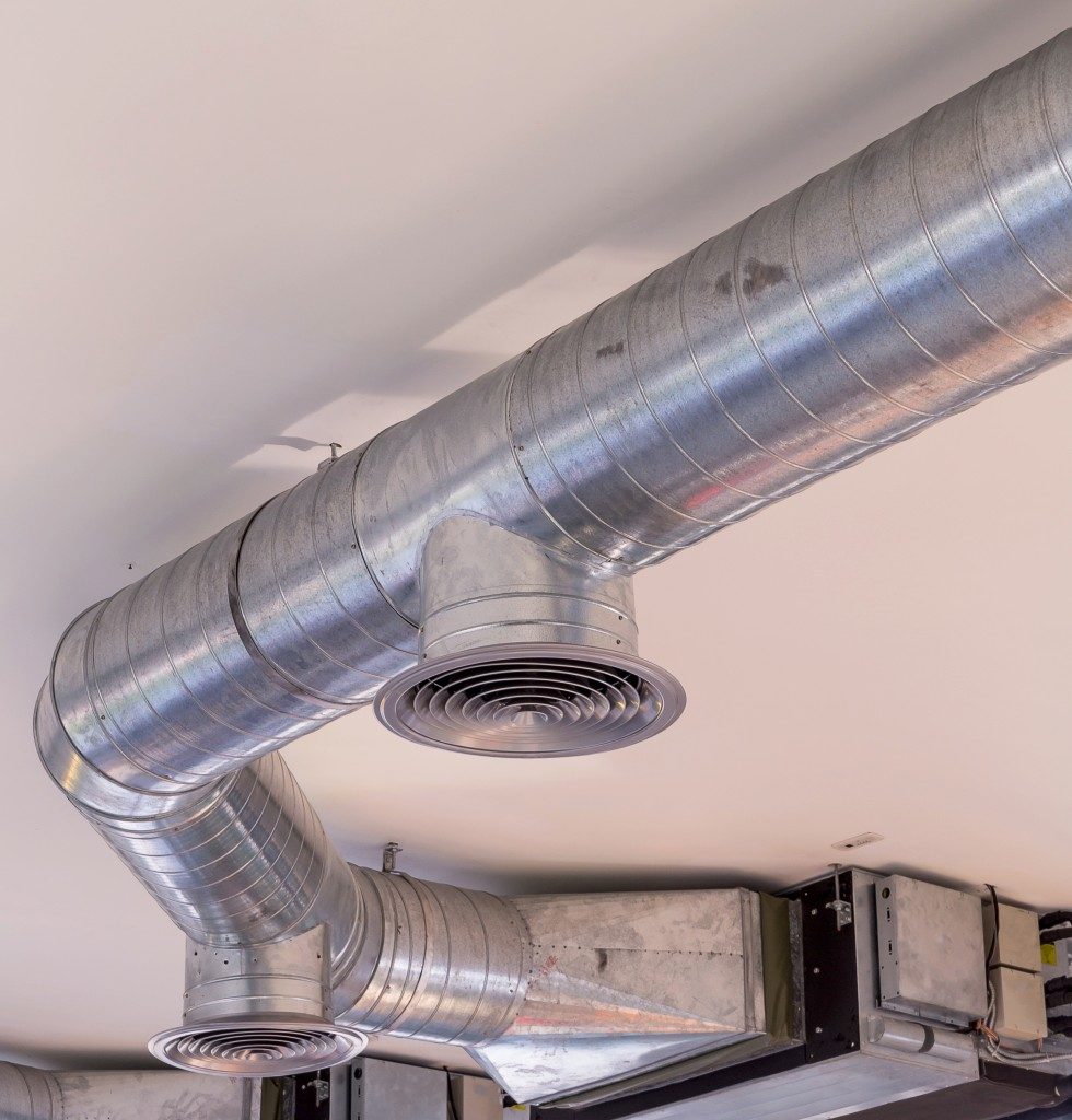 Air conditioning duct on the roof