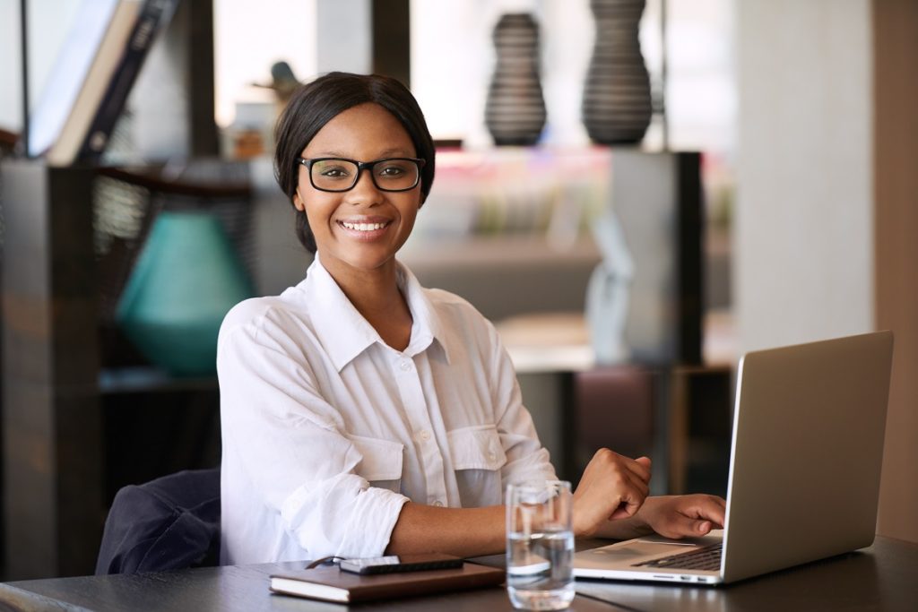 woman doing business