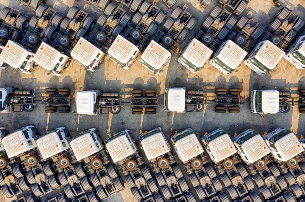 parked trucks