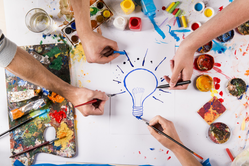 People from different professions with creativity
