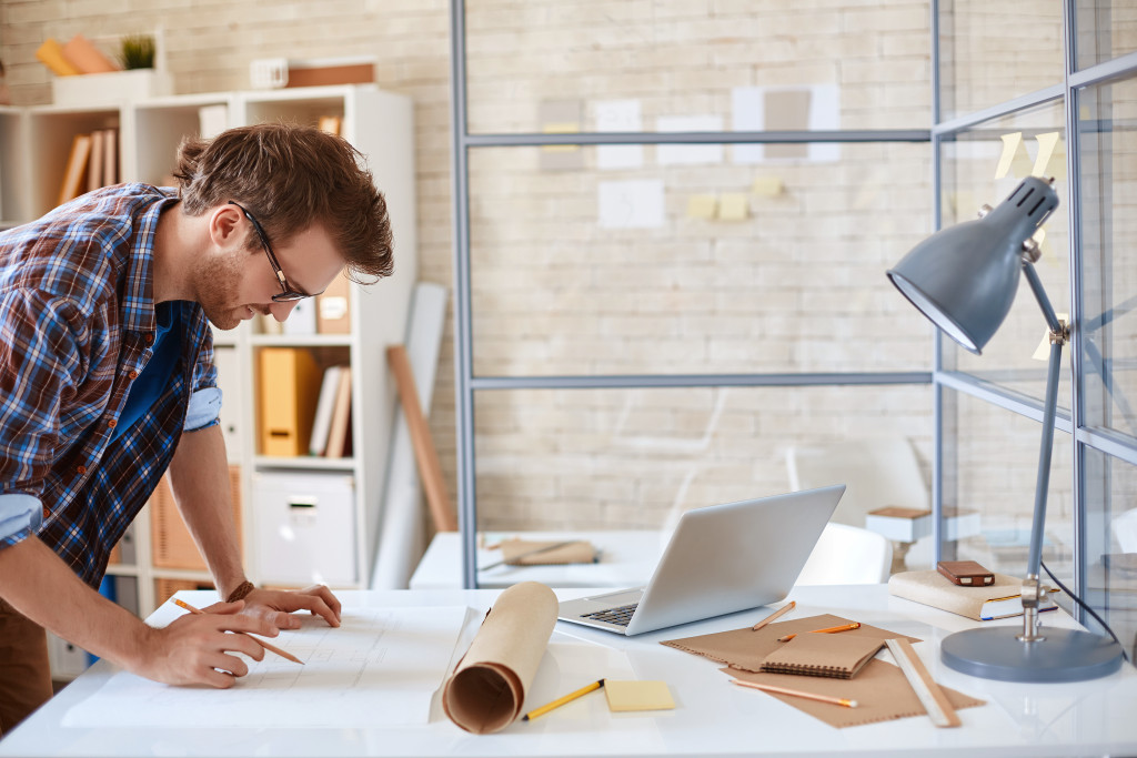 a man making a renovation plan