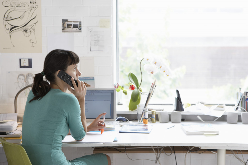 a woman on a call