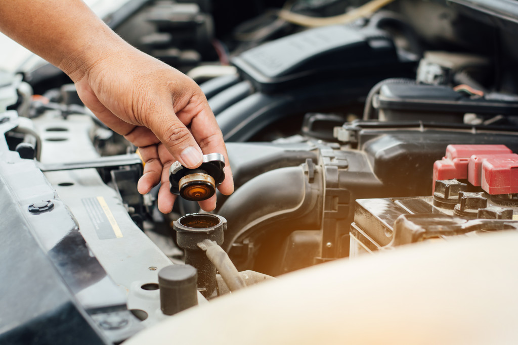 checking fluid of a vehicle