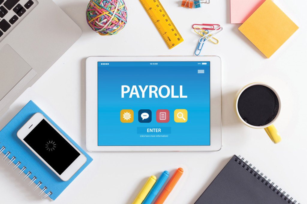 automatice payroll system on the tablet